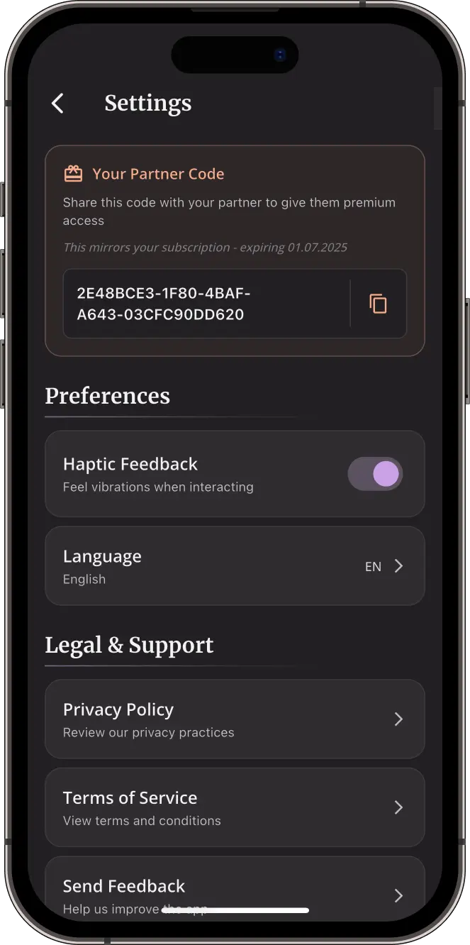 Delila free pass card shown inside the app